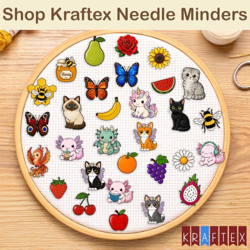 Image of Kraftex Magnetic Needle Minder. Needleminder for Embroidery & Sewing. Cute Needlepoint Accessories. Magnetic Needle Holder for Cross Stitch. Cute Magnet Pin Gift
