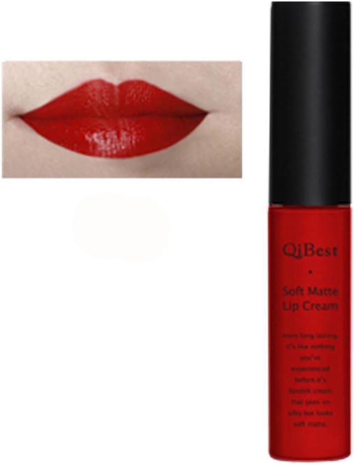 JACKY Waterproof Matte liquid lipstick Lasting lip gloss Qibest Lipstick (Red, 12)