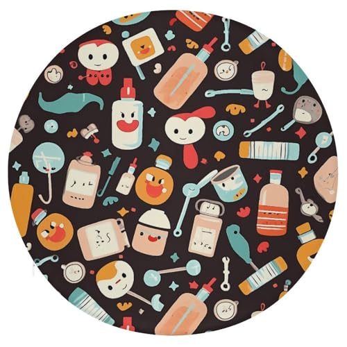 Almohadilla circular suave de alta densidad con acabado estampado de diseño 2