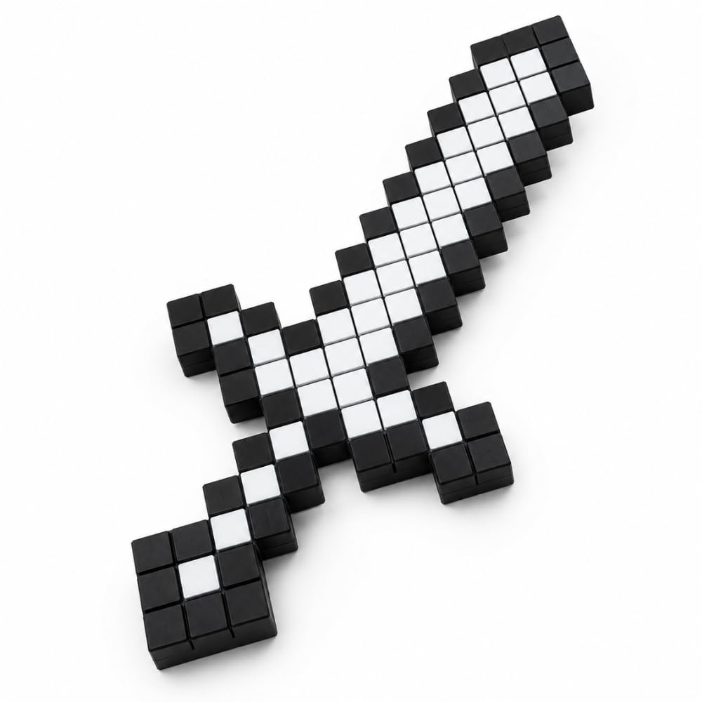 Pixel Sword Toy for Gaming Room | Block Style Pixelated Design, Wall Decor & Hanging, Voxel Decorative Display, Premium Plastic, Collectible Gift-image-4