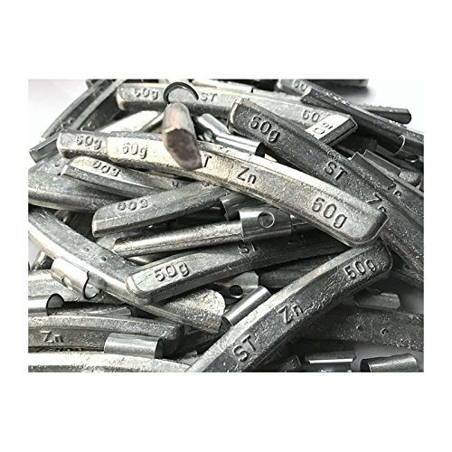 Kursport Contrapesas de Zinc universales para Llantas de Aluminio, Tipo Clip (Caja de 50 Unidades, 50 Gramos). para equilibrado de neumaticos en Llantas de Aluminio.
