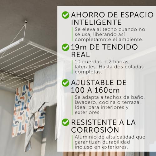 Séchoir à linge Cuncial polyvalent suspendu pour optimiser l'espace - 7