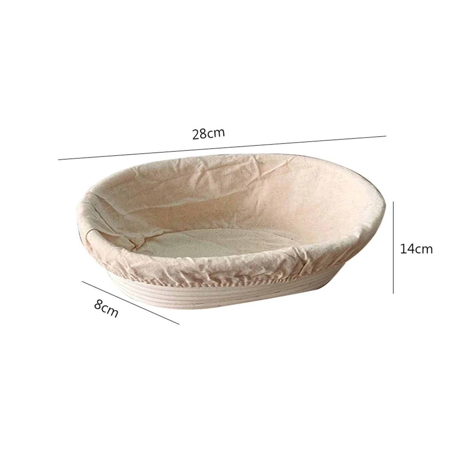 Cestas ovaladas de fermentación pan, cesta Banneton masa madre ratán portátil, cestas tejidas a prueba, herramientas cocina Para Pan(L)