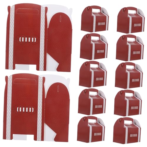 NAMOARLY Custom Rugby Theme Party Favor Boxes 18 Pack Paper Candy Wrapping Boxes Handle Design for Storage Packaging