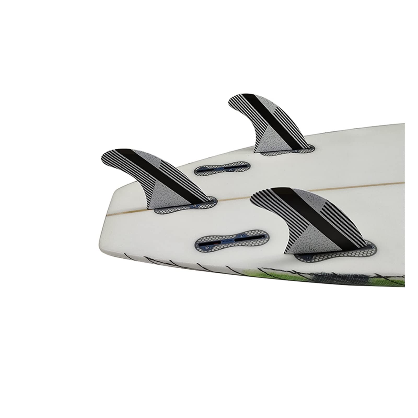 Motor de Kayak, 2 aletas G5 G7 Thruster aleta de tabla surf negro con línea blanca pegatina 3 unids/set fibra panal accesorios surfcasting(Medium)