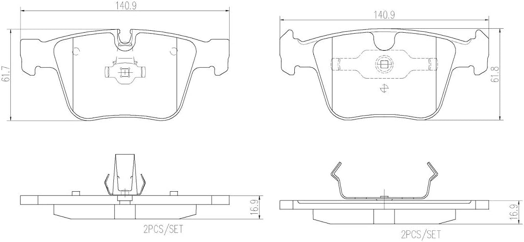 Brembo P50116N Premium Ceramic Rear Disc Brake Pad Set MERCEDES-BENZ OE# A1644202420