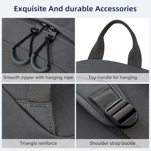 Carry On Travel Backpack For Men Women, 13 Inch Small Mini Work Bag Personal Item Backpacks, Camping Back Pack Lightweight Hiking Daypack For Office Nurse Commuter (Dark Gray)4