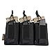EXCELLENT ELITE SPANKER Open-Top Single/Double/Triple Molle Mag Pouch for M4 M14 M16 AK AR Elastic Rifle Magazines for Pistol Mag Pouch(Black)