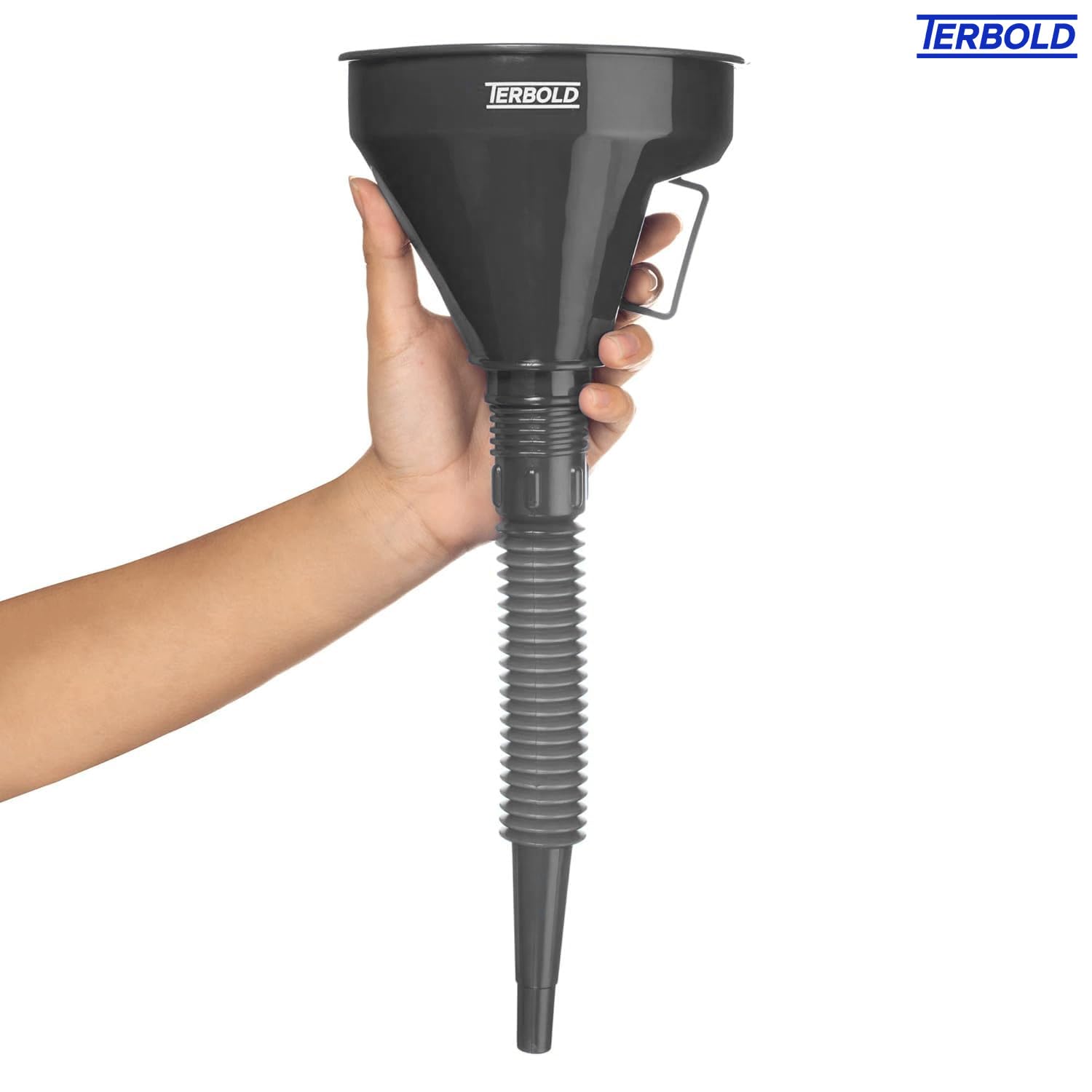 Imbuto flessibile automobilistico con tubo, imbuto ad olio flessibile a collo largo per uso automobilistico, gas, liquido di trasmissione, carburante per auto, scarico olio (grigio)