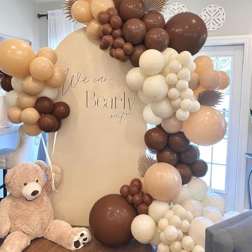 Brown Balloon Arch Kit, 103pc Nude Neutral Balloon Garland with Brown and Beige Balloons Cream Balloons for Baby Shower Neutral, Birthday Party Decorations, Boho Wedding Backdrop Boy Girl Christening - Image 3