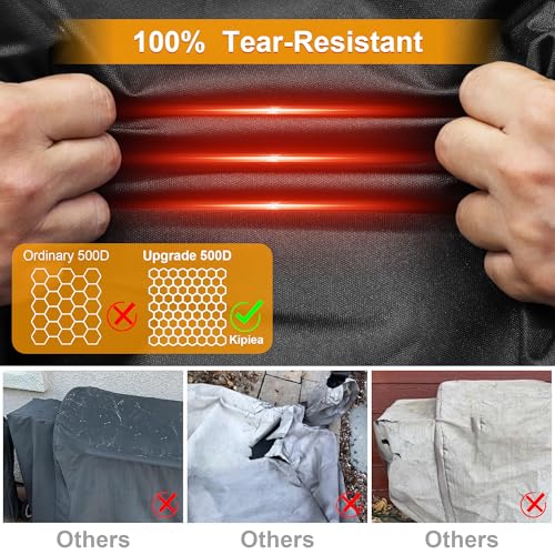 Image of Kipiea 600D Heavy Duty Pellet Grill Cover for Pit Boss Austin XL & Rancher XL, Waterproof Wood Pellet Smoker Cover with Windproof Buckles, UV Resistant, No Tear, No Fading