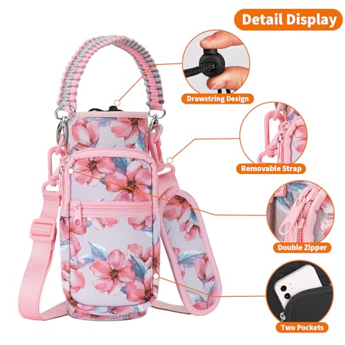 Bolsa aislada para botellas de agua para senderismo y camping con dos bolsillos prácticos 7