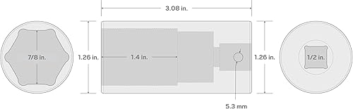 Miniatura 6 de TEKTON SID23022 Dado de impacto profundo de6 puntos de 78pulgadas impulsor de 12pulgada