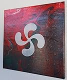 peinture acrylique sur toilr Tableau basque peinture acrylique sur toile modele unique fait main 20x20 cm