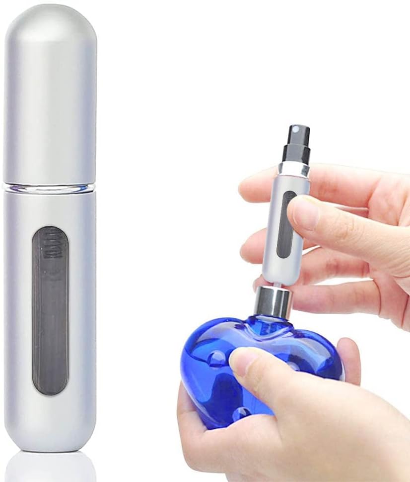 selcouth yyds 5ML Perfume Atomiser,Perfume Refillable Bottle Portable for Travel Business Trip Outdoor Activities(Silver)