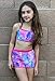 Funnycokid Girls Bathing Suits Size 8-10 3 Piece Bathing Suit Size 9 Size 10 Bikini Set with Shorts Sport Swimwear 9-10 Years Marble