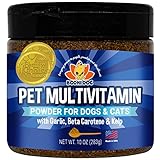 Bodhi Dog Pet Multivitamin Powder for Dogs and Cats | Best Immune Support for Pets | Minerals Vitamins Antioxidants and Enzymes for Skin Joint Hip Immune Heart and Brain | Made in USA, 10 oz