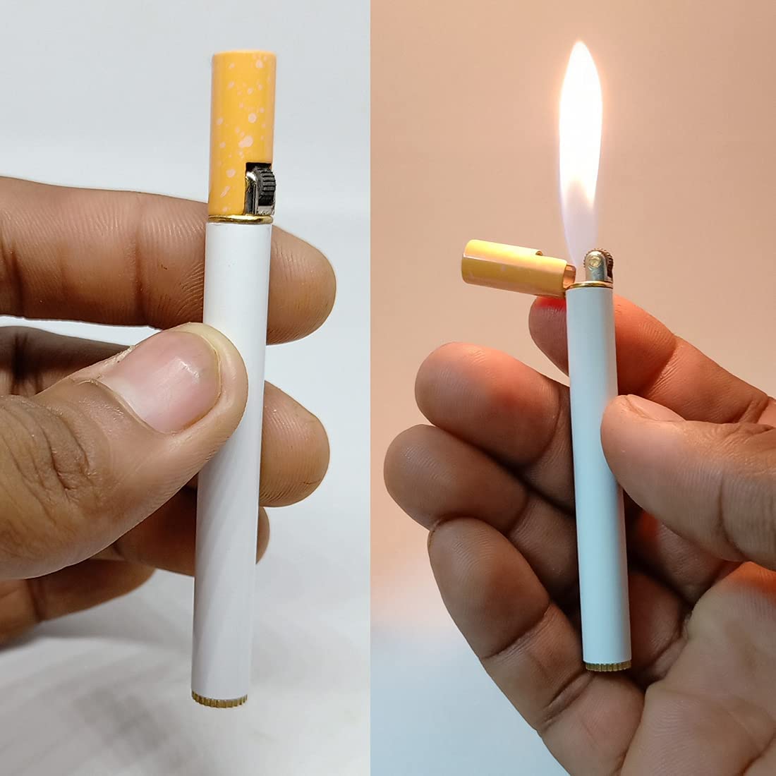 Advenga Stylish Cigarette Shaped Metal Refillable Classic Pocket Lighter,  White: Buy Online at Best Price in UAE