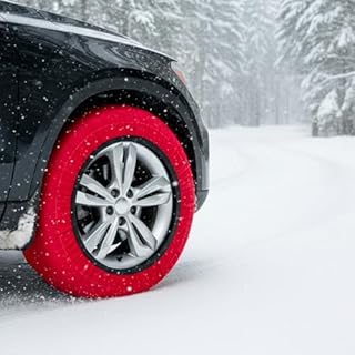 Calze da Neve Omologate EN 16662-1 Per Auto SUV Furgoni Coppia di Catene Tessili Antisdrucciolo per Pneumatici R14-R21 Facili da Montare Con Guanti e Borsa (L)