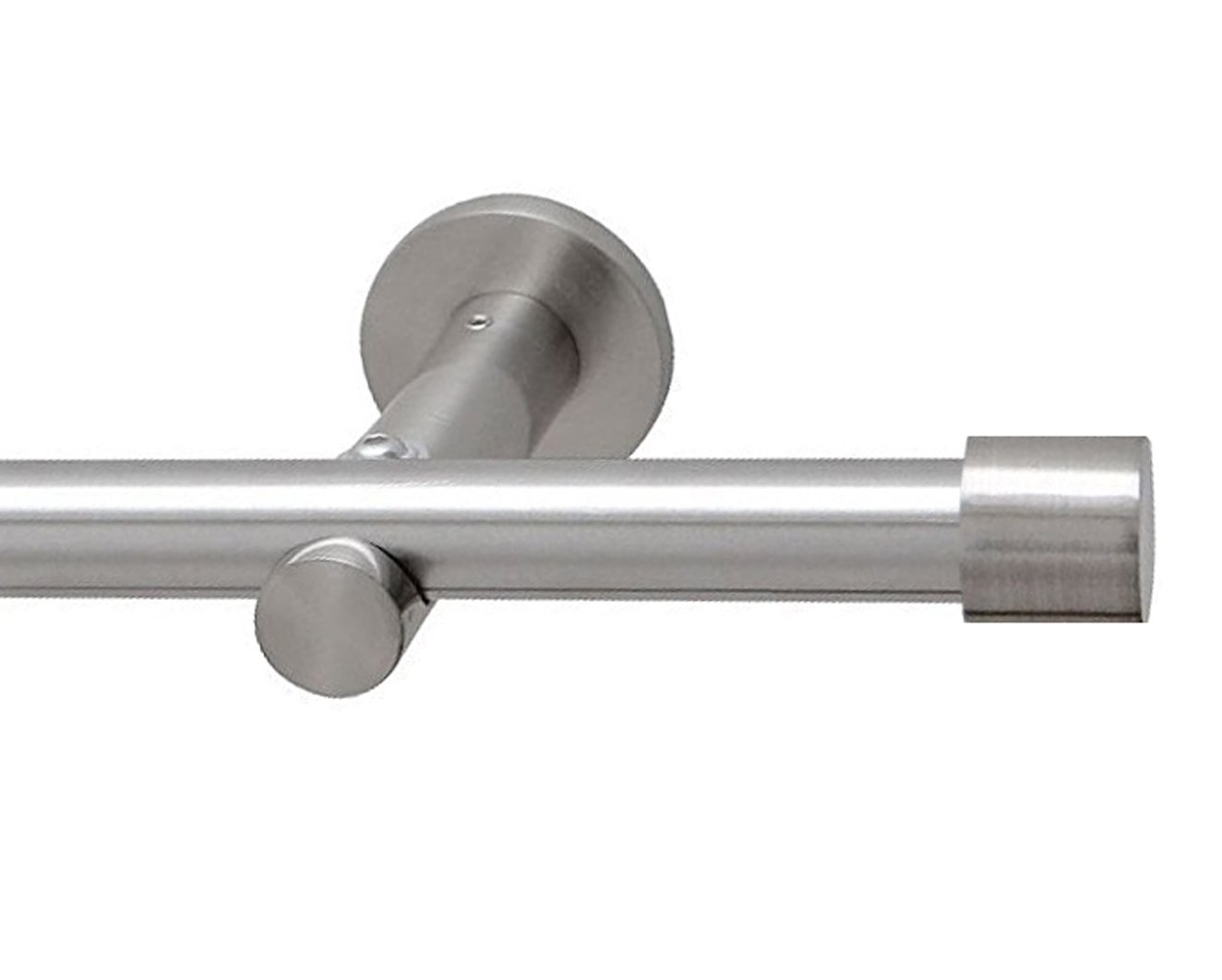 Gardinenstange 16mm 1-Lauf Edelstahloptik, 240cm (2x120cm)