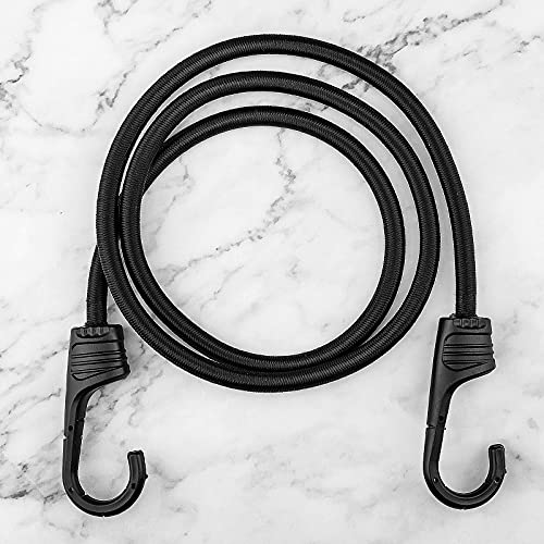 ZHOUBIN 48 Inch Black Bungee Cords with Hooks Heavy Duty, 2 Pcs by ZHOUBIN - Image 2