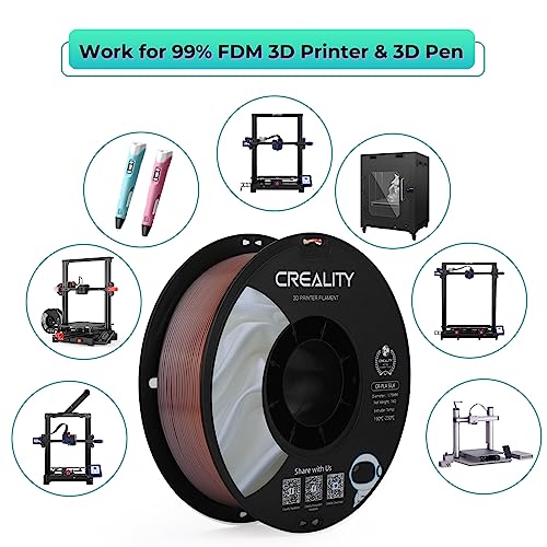 Image of Creality Rainbow Silk PLA 3D Printer Filament 1.75mm, Gradient Multicolor, High Smoothness & Toughness, + /-0.02mm, 3D Printing Filament 1KG /2.2lb (Rainbow)