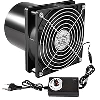 Joycabin Rohrventilator 100mm Abluftventilator Rohrlüfter mit Geschwindigkeitsregler, Rohrventilator Hitzebeständig Lüfter Leise Rauchabzug Ventilator für Küchen,WC,Garage,Gewächshaus,Luftzirkulation