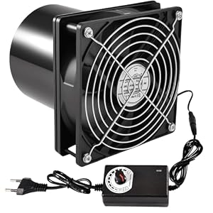 Joycabin Rohrventilator 100mm Abluftventilator Rohrlüfter mit Geschwindigkeitsregler, Rohrventilator Hitzebeständig Lüfter Leise Rauchabzug Ventilator für Küchen, WC, Garage, Gewächshau...