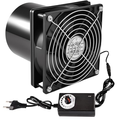 Joycabin Wentylator rurowy 100 mm, wentylator rurowy z regulatorem prędkości, odporny na wysokie temperatury, cichy wentylator wyciągowy do kuchni, toalety, garażu, szklarni, cyrkulacji powietrza
