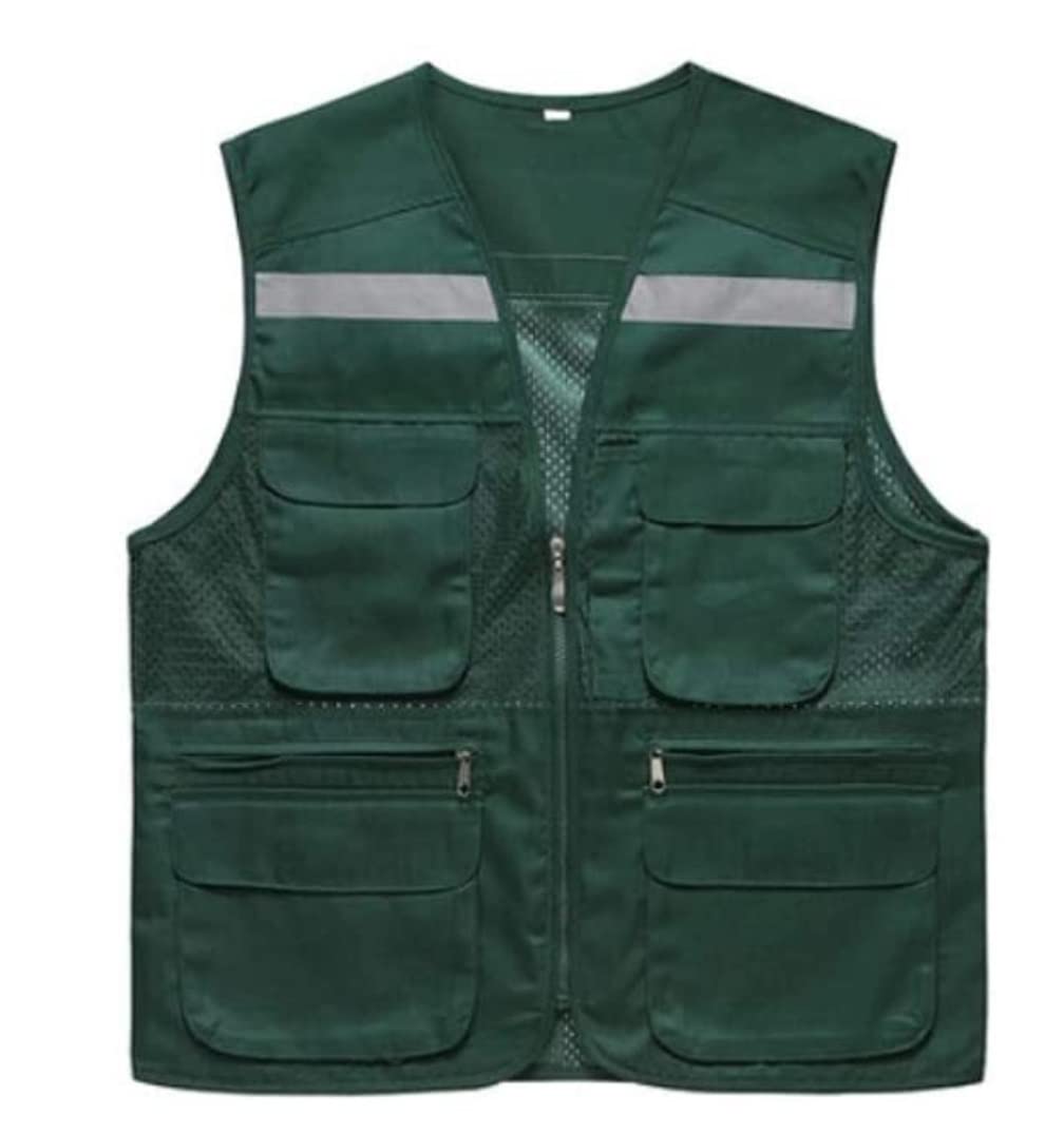 Chalecos de alta visibilidad, chaleco reflectante, traje reflectante de fibra de poliéster, chaleco de seguridad reflectante con barra plateada, ideal for correr de noche y trotar (azul, talla XXXL).(