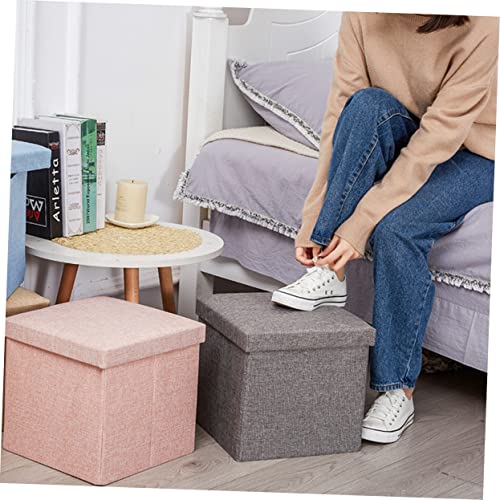 Tabouret de rangement pour articles ménagers coffre pliable en tissu - 6