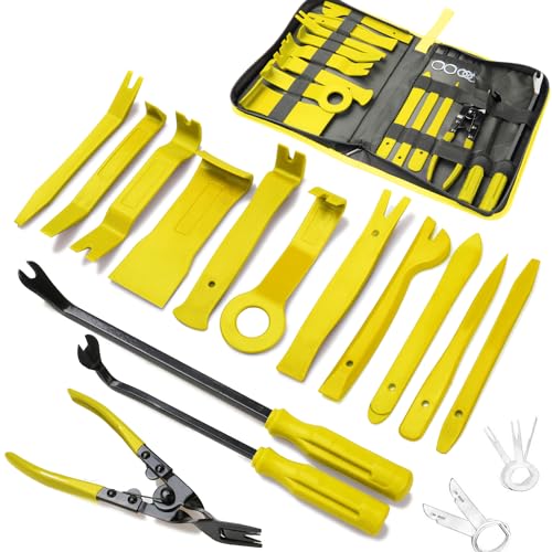 Poraxy 19Pcs Trim Removal Tool,Car Panel Door Audio Trim Removal...