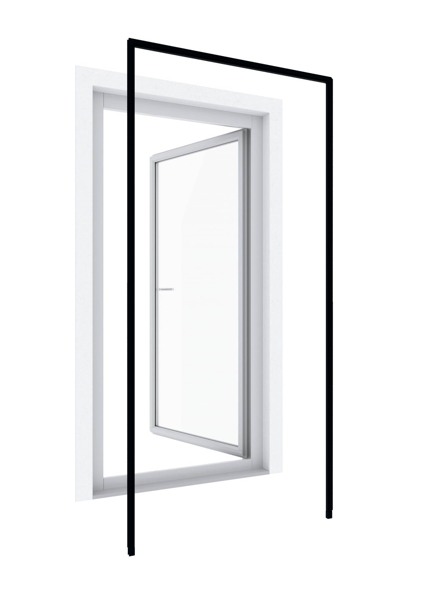 Windhager Insektenschutz Montagerahmen Premium bohrfrei Insektenschutzrahmen Fenster Türen montieren, individuell kürzbar, 125 x 245cm, anthrazit, 03857, anthrazit/grau