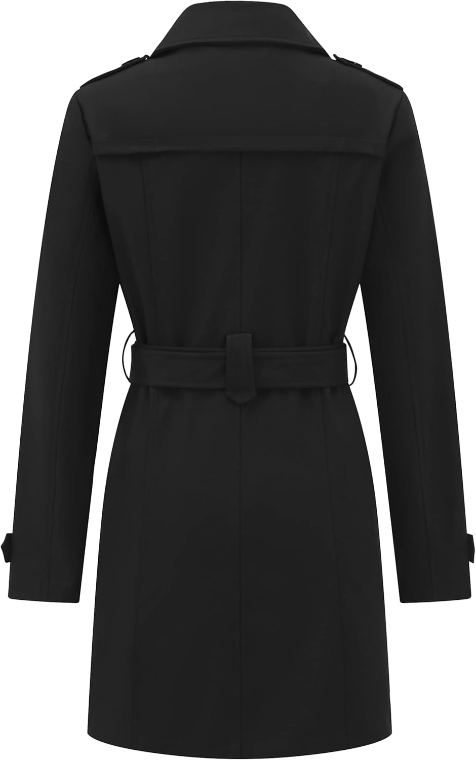 GGleaf Women's Trench Coat Double-Breasted Water Repellent Classic Overcoat Slim Outerwear Coat with Belt - Image 3