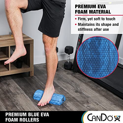 Cando Premium Blue Marble Eva Foam Roller For Muscle Restoration, Massage Therapy, Sport Recovery And Physical Therapy 6" X 12" Half-Round #TOP4