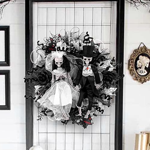 Couronne squelette d'Halloween avec mariée gothique en maille - 4