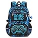 Amythe Schulrucksack Jungen Teenager, Schultasche Kinder mit Reflektoren für 3. bis 7. Klasse, Schulranzen Wasserdichter für 15.6 Zoll Laptop, Blau