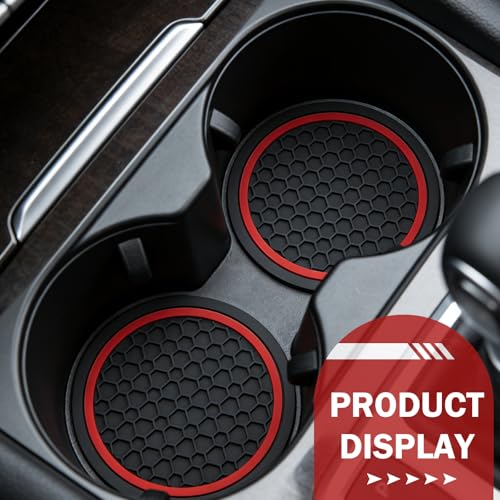 4PCS Portavasos para Auto Antideslizante 2.75" Rojo miniatura 3