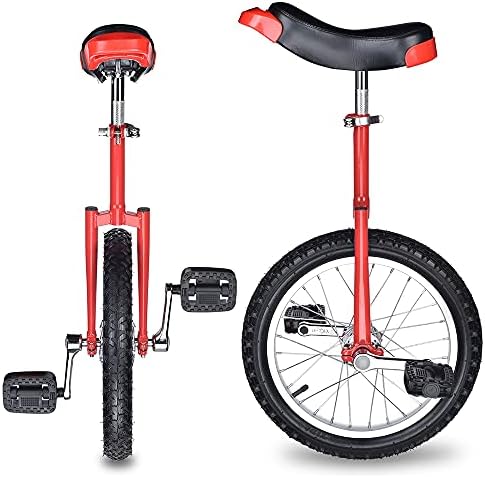 Jacoble 16 Inch Red Mountain Bike Wheel Frame Unicycle Cycling Bike with Comfortable Release