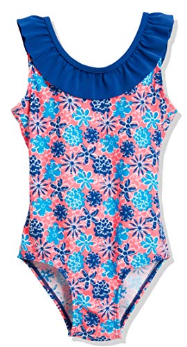 Preisvergleich Produktbild Playshoes Mädchen UV-Schutz Badeanzug Veilchen Einteiler, Mehrfarbig (LACHS 41), 110 (Herstellergröße: 110 / 116)