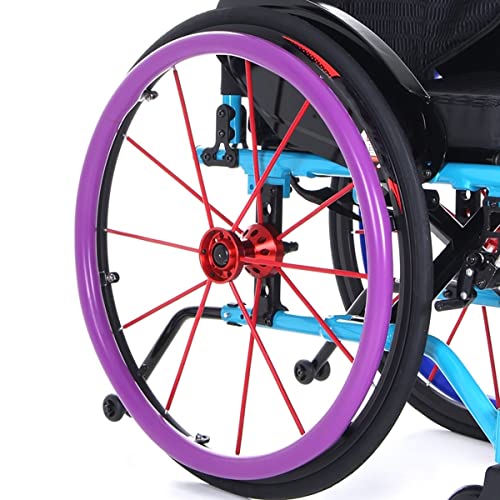 wheelchair wheel covers - Push Rim Covers for Wheelchairs, Wheelchair Wheel Covers, Wheelchair Accessories, Silicone Cover for Wheelchair, Fashionable Wheelchair Push Rim Covers, 1Pair (Color : Purple, Size : 22in)