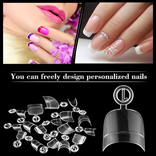 MWOOT 600Pcs Oval Short Fake Nail Art Tips Set, Half Cover French Acrylic False Nail Tips - Image 4