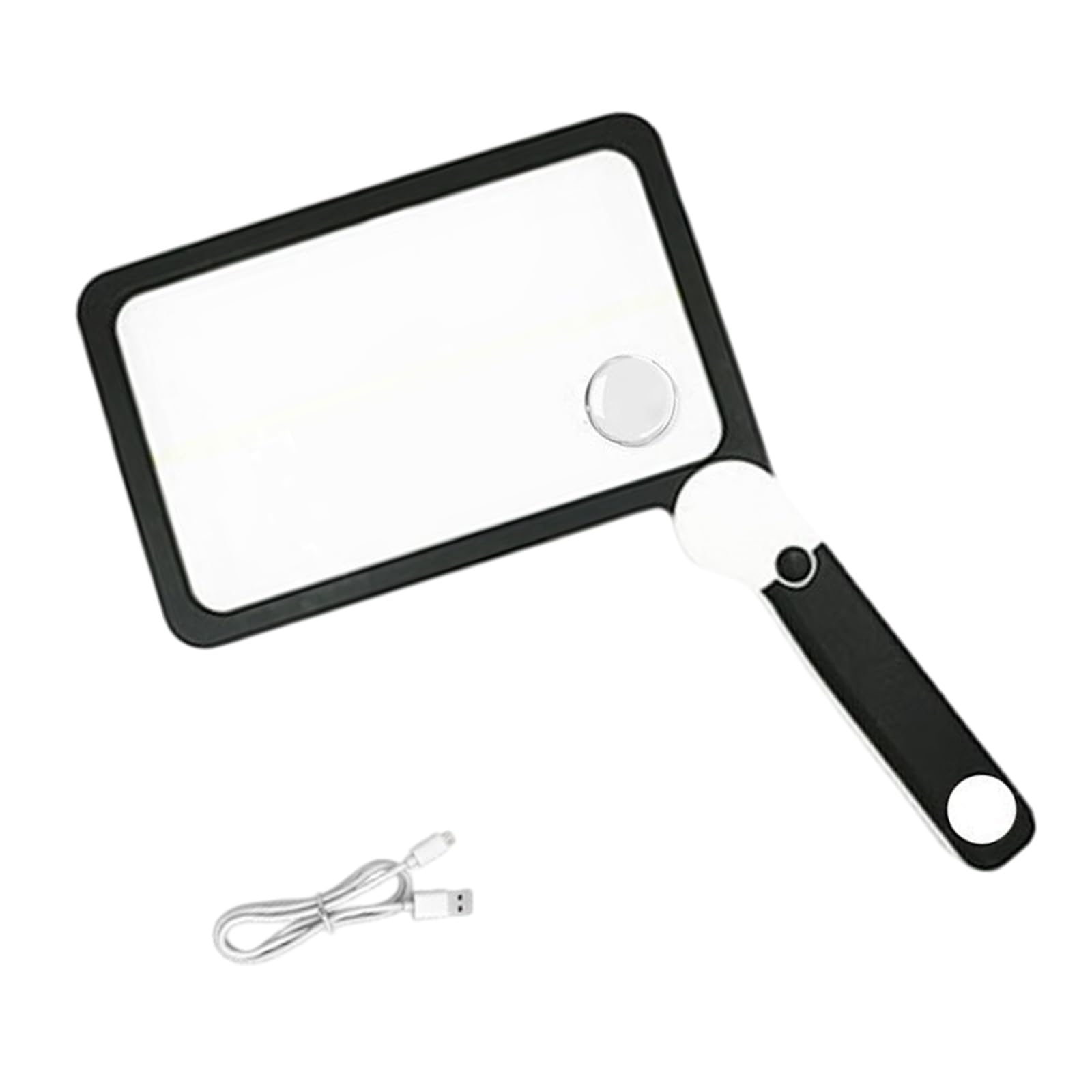 Magnification Glass with Handle Foldable Reading Magnifier 3 Dimming Modes for Old People Seniors for Books Reading Handheld Amplifying Glass