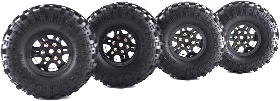 4Sets 1.9" 110mm 1/10 Rock Crawler Tires & Wheels Rim Ultra Soft for RC Car 1/10 Scale Axial scx10 ii TRX-4 D90 RC4WD TF2 Stampede