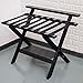 Regały bagażu hotelu Solidne drewniane Półka bagażowa, Buty do ubrań Rack (Color : Black)