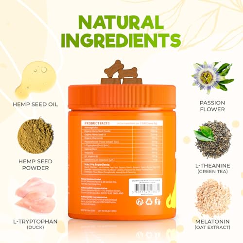 Image of ZENO Hemp Calming Chews for Dogs Anxiety - 150 pcs - Dog Anxiety Relief with Melatonin - Calming Chews for Stress, Travel, Check-up, Barking, or Grooming - Duck Flavor