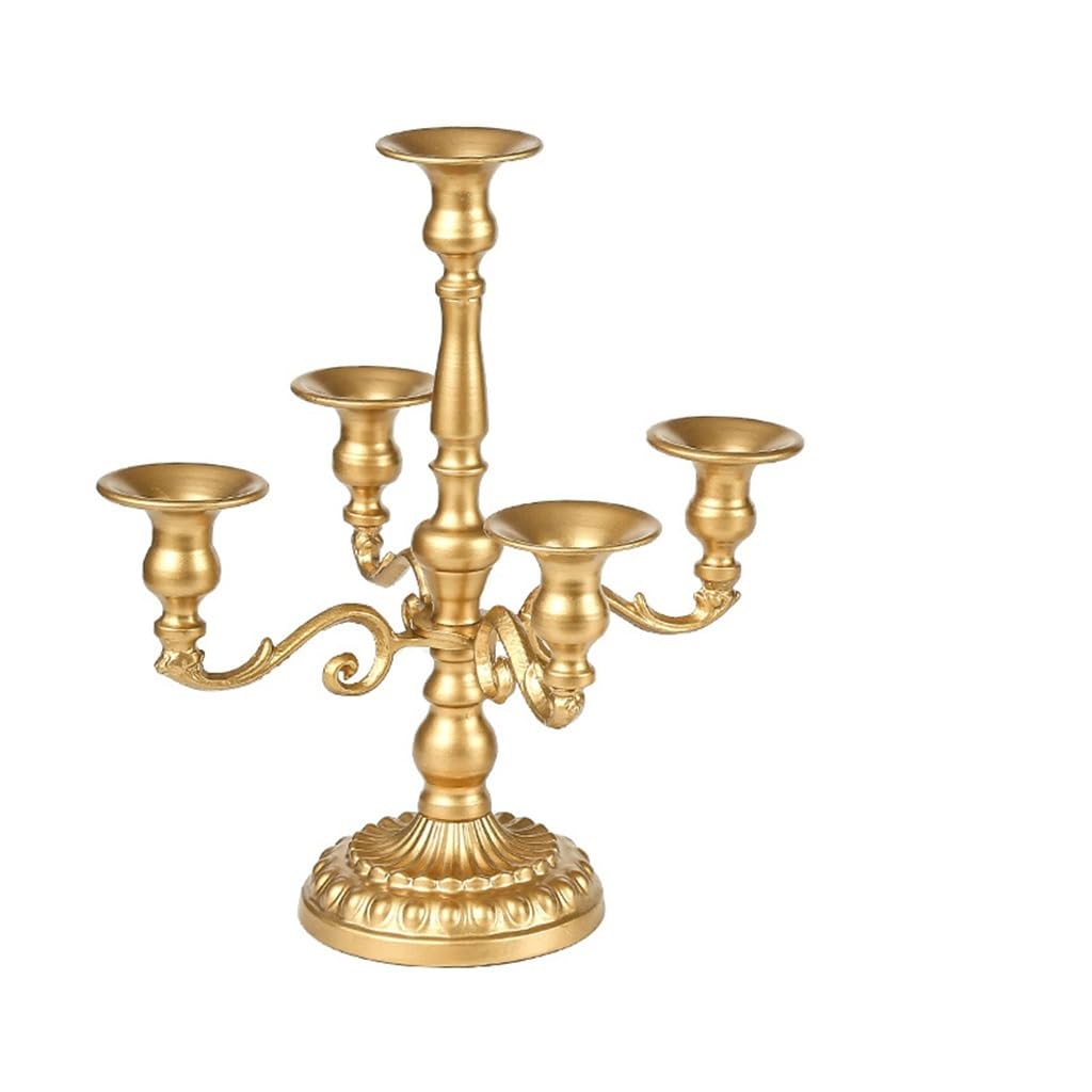 HTTGDGDH Five Headed Vintage Candle Holder Desktop Metal Candle Holder Ornament,