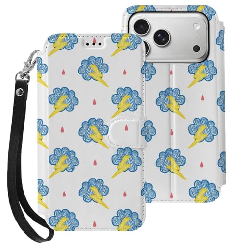 iphone 17用 ケース 漫画 雷雲 手帳型 と互換性のある カード収納 いphone17用 カバー 手帳型 Puレザー 横置きスタンド機能 折りたたみ スマホケース スタンド付き アイフォン 17用 ケース 内蔵マグネット 開閉式 財布型 軽量 薄型