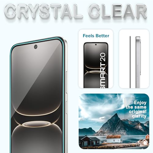 Image of FIRST MART Tempered Glass for Infinix Smart 20, 9H 0.3 mm Full-Glue Screen Protector with Cable Protector, 3D Edge-to-Edge, HD Clear, Case-Friendly, Black, Pack of 1