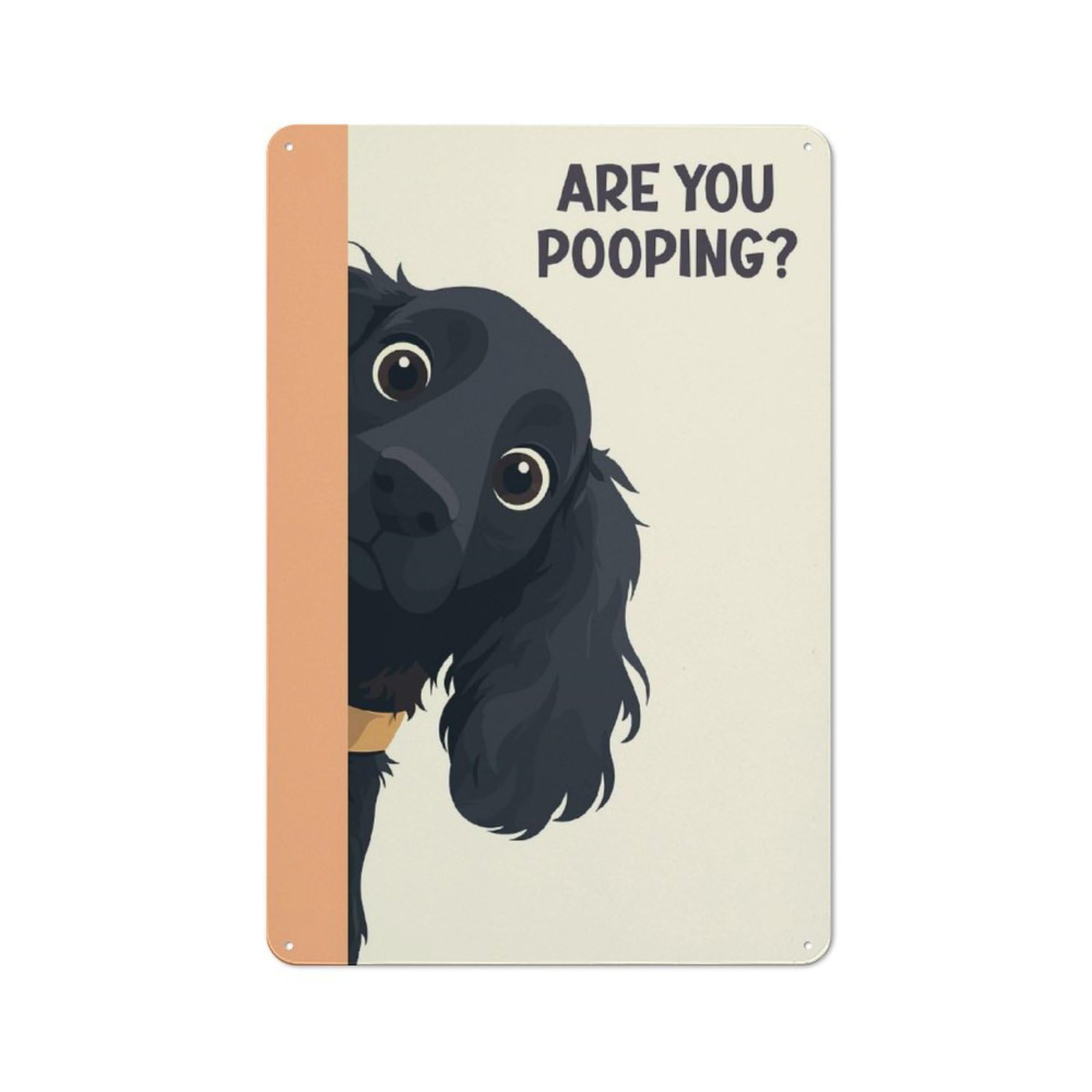 Junmoney Cocker Spaniel Peeking Friendly Cafe Metal Sign 30X20cm, Cafe Wall Decor For Tea Room, Shop Wall Or Breakfast Area